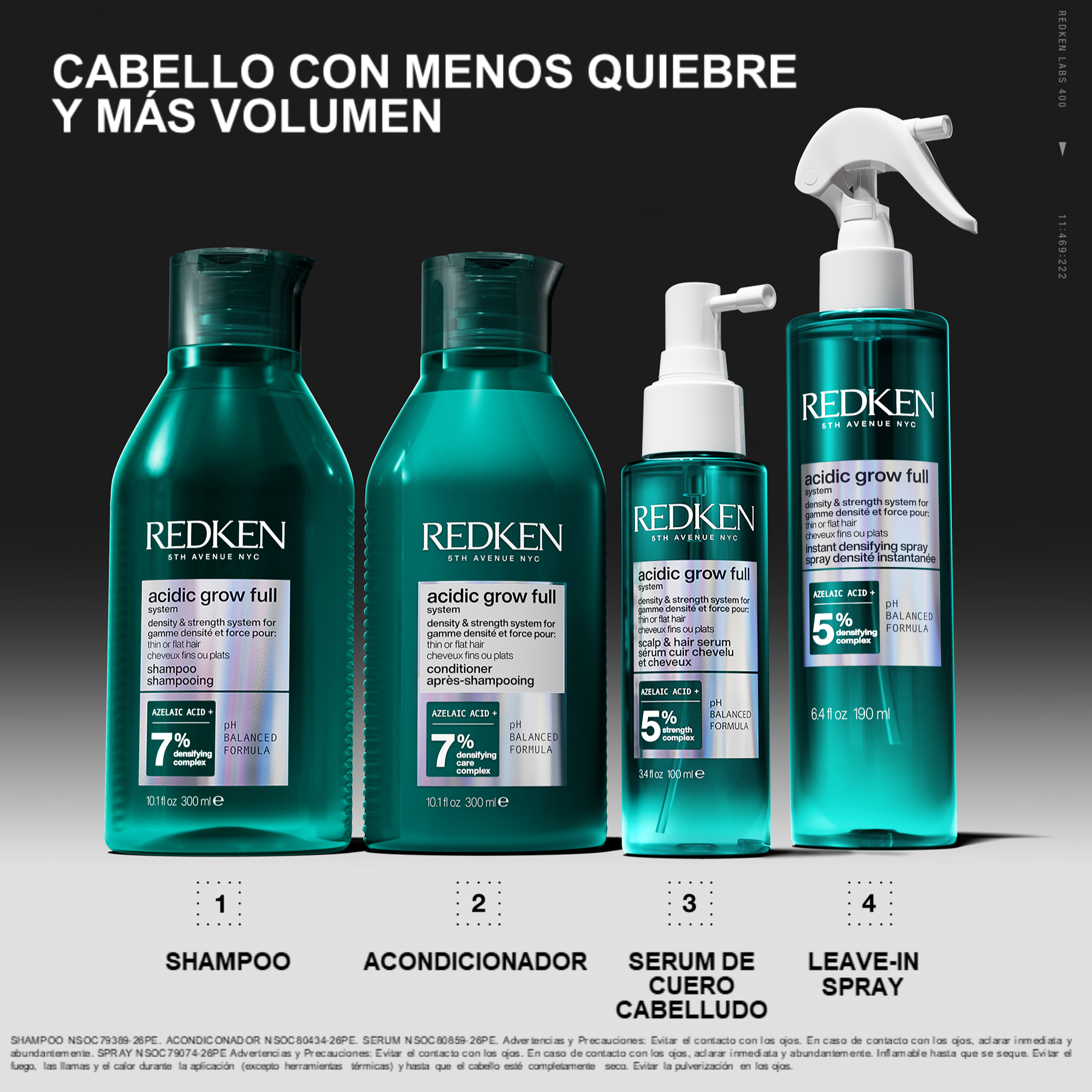 Shampoo Acidic Grow Full System para cabello con falta de volumen 300ml | Redken