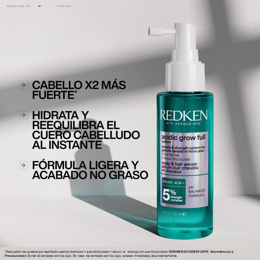 Sérum sin enjuague Acidic Grow Full System para cabello con falta de volumen 100ml | Redken