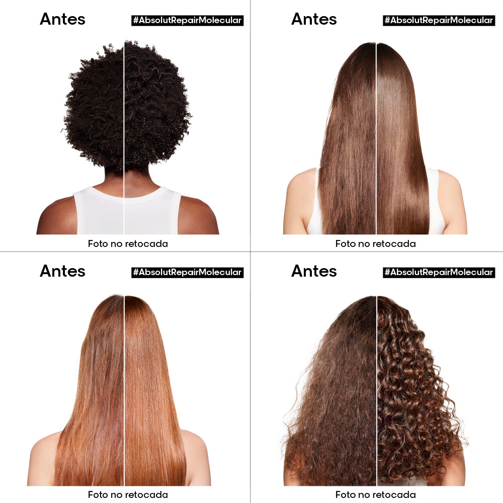 Shampoo reparador sin sulfato Absolut Repair Molecular para cabello muy dañado Loreal professionnel 300 ml