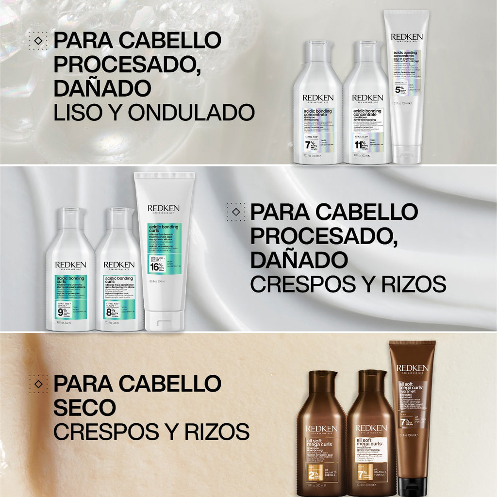 Acondicionador sin siliconas para cabello con rizos y rulos procesados y dañados Acidic Bonding Curls 300ml Redken