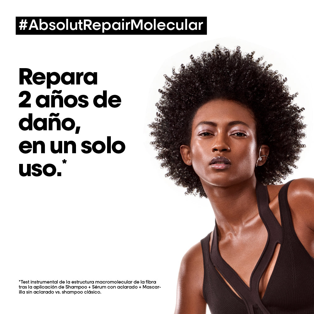 Shampoo reparador sin sulfato Absolut Repair Molecular para cabello muy dañado Loreal professionnel 300 ml