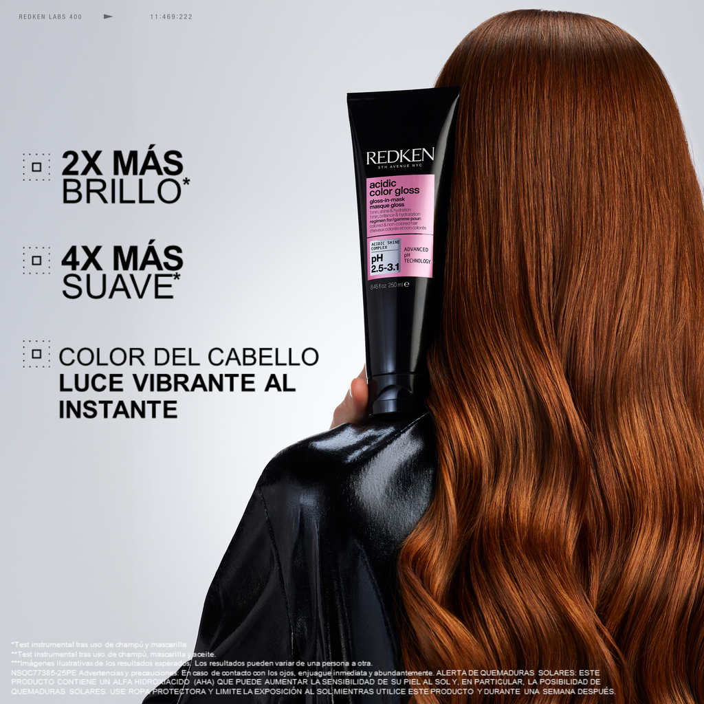 Mascarilla Gloss-In-Mask Acidic Color Gloss para cabello con color 250ml | Redken