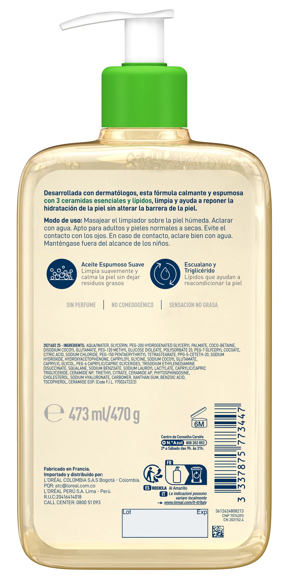 Limpiador En Aceite Espumoso Hidratante 473Ml | Cerave