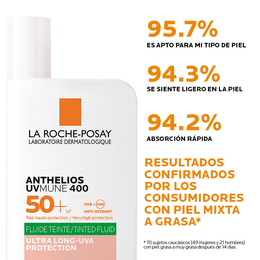 Protector Solar Anthelios UVMune 400 Oil Control Fluido con color FPS 50+ 50ml