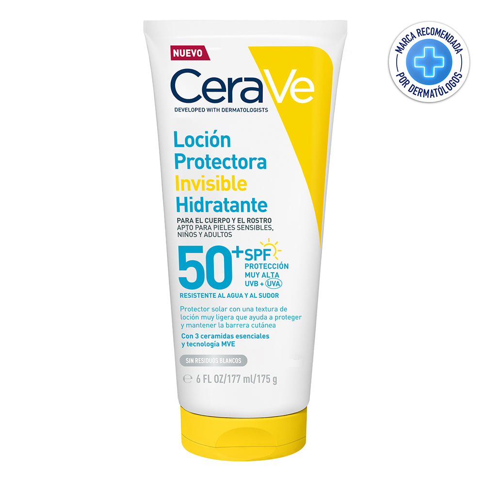 Protector Solar Loción Invisible Hidratante SPF50+ 177ml | Cerave