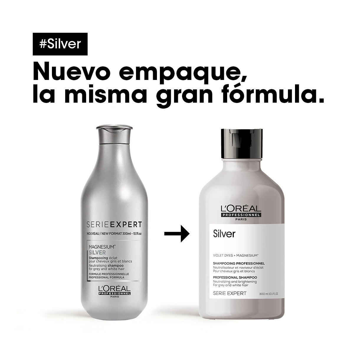 Shampoo para cabellos blancos o grises Silver 300ml Loreal Professionnel