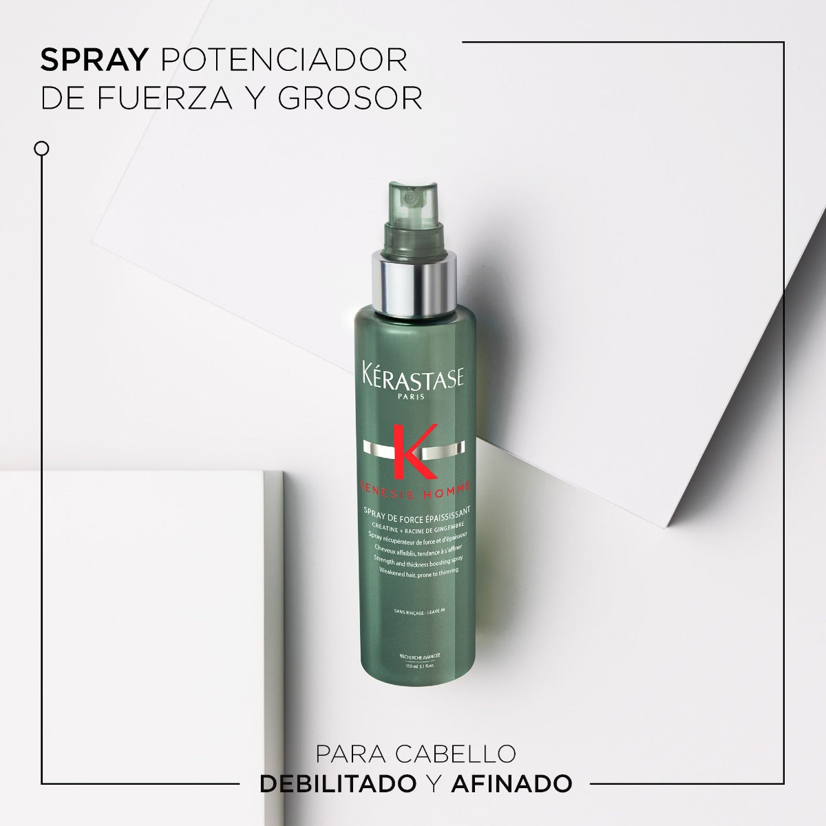 Kérastase Spray potenciador de la fuerza y el grosor para cabellos debilitados con tendencia a afinarse Genesis Homme Spray 150ml