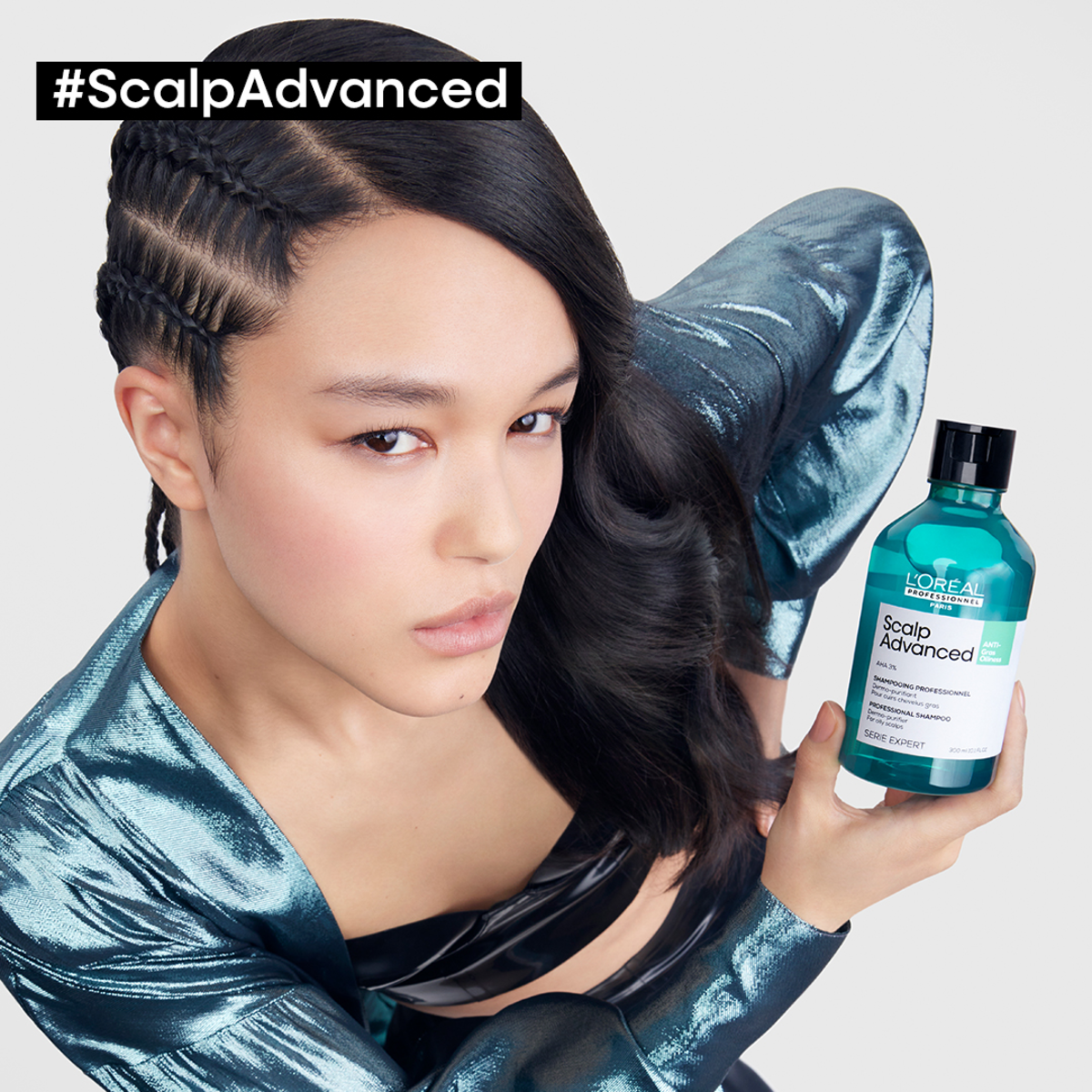 Shampoo en gel que purifica el cuero cabelludo y la fibra de residuos, sudor y grasa para una sensación más fresca y limpia Scalp Advanced Anti-Oiliness 500 ml Loreal Professionnel