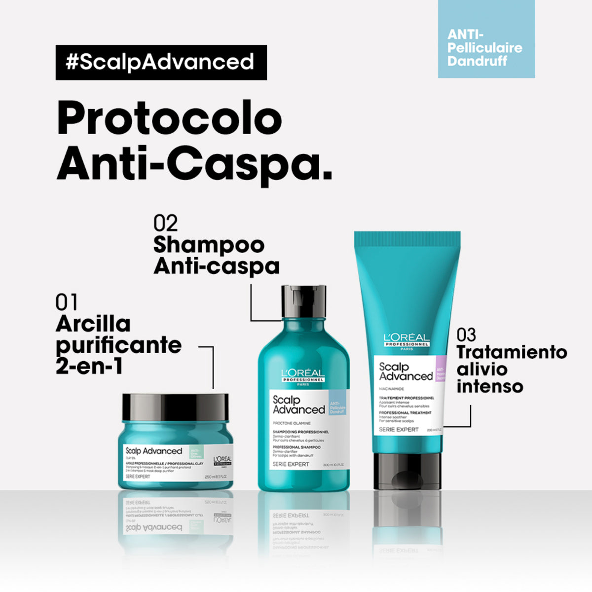 Shampoo  Scalp Advanced Anti-Dandruff Dermo-Clarifier 300 ml Loreal Professionnel 
