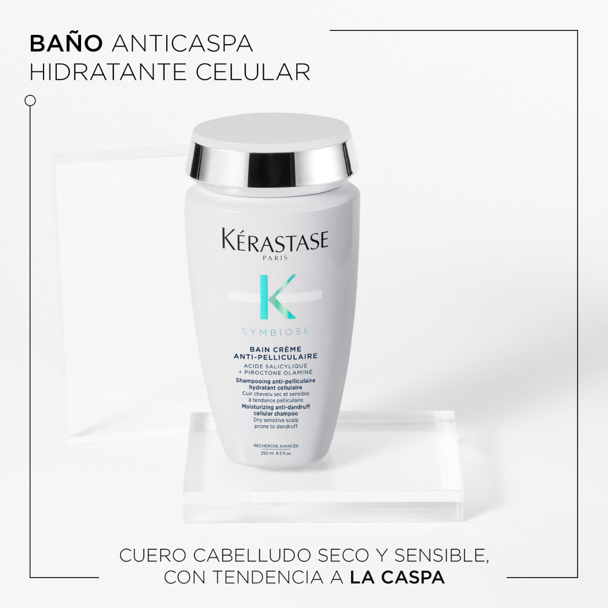 Kérastase Shampo para cuero cabelludo seco sensible propenso a la caspa creme Anti-pelliculaire Symbiose 250ml