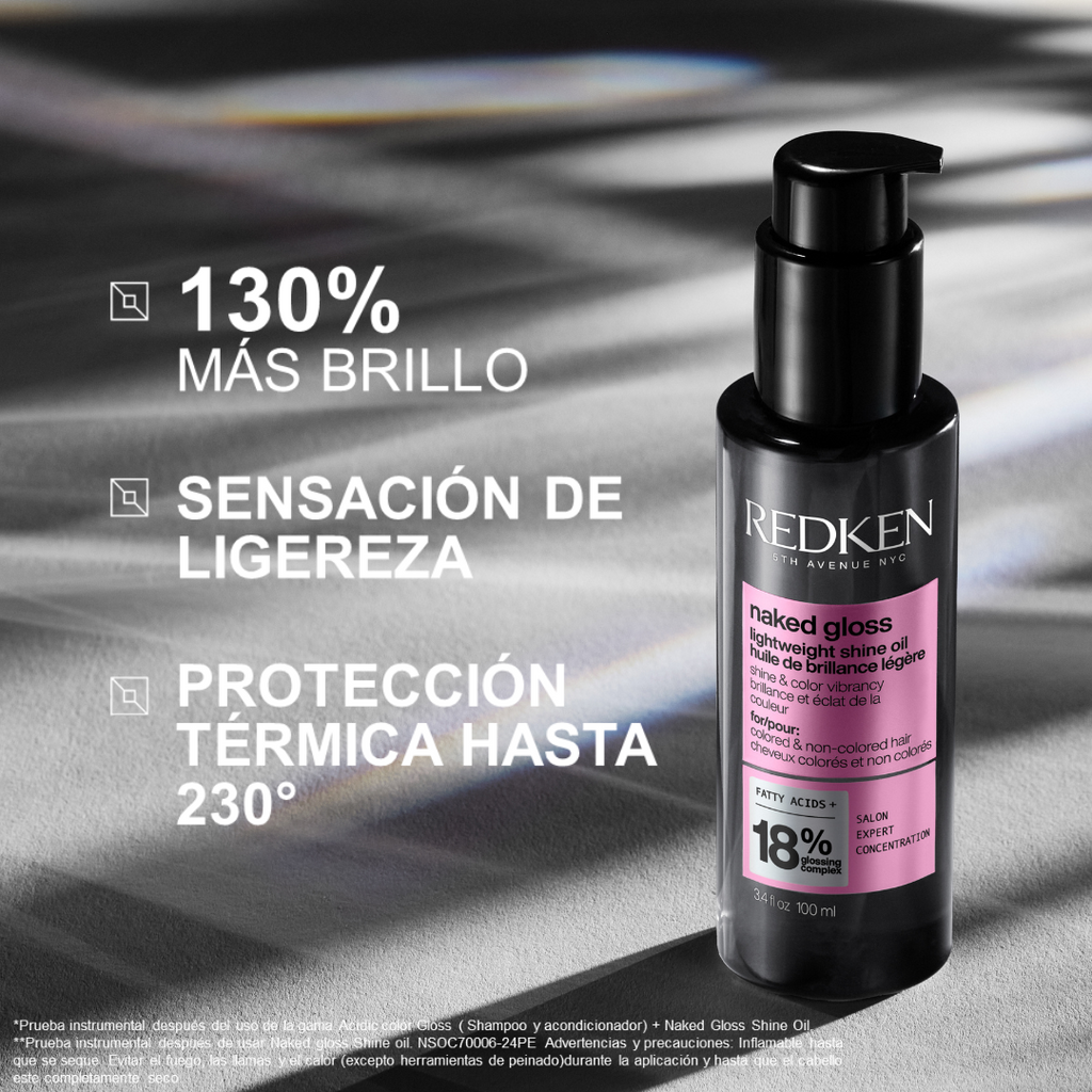 Aceite Ultra ligero Naked Gloss para todo tipo de cabello 100ml