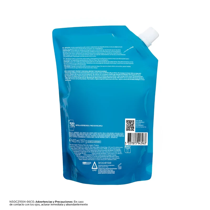 Effaclar Foaming Gel Refill 400ml | La Roche Posay
