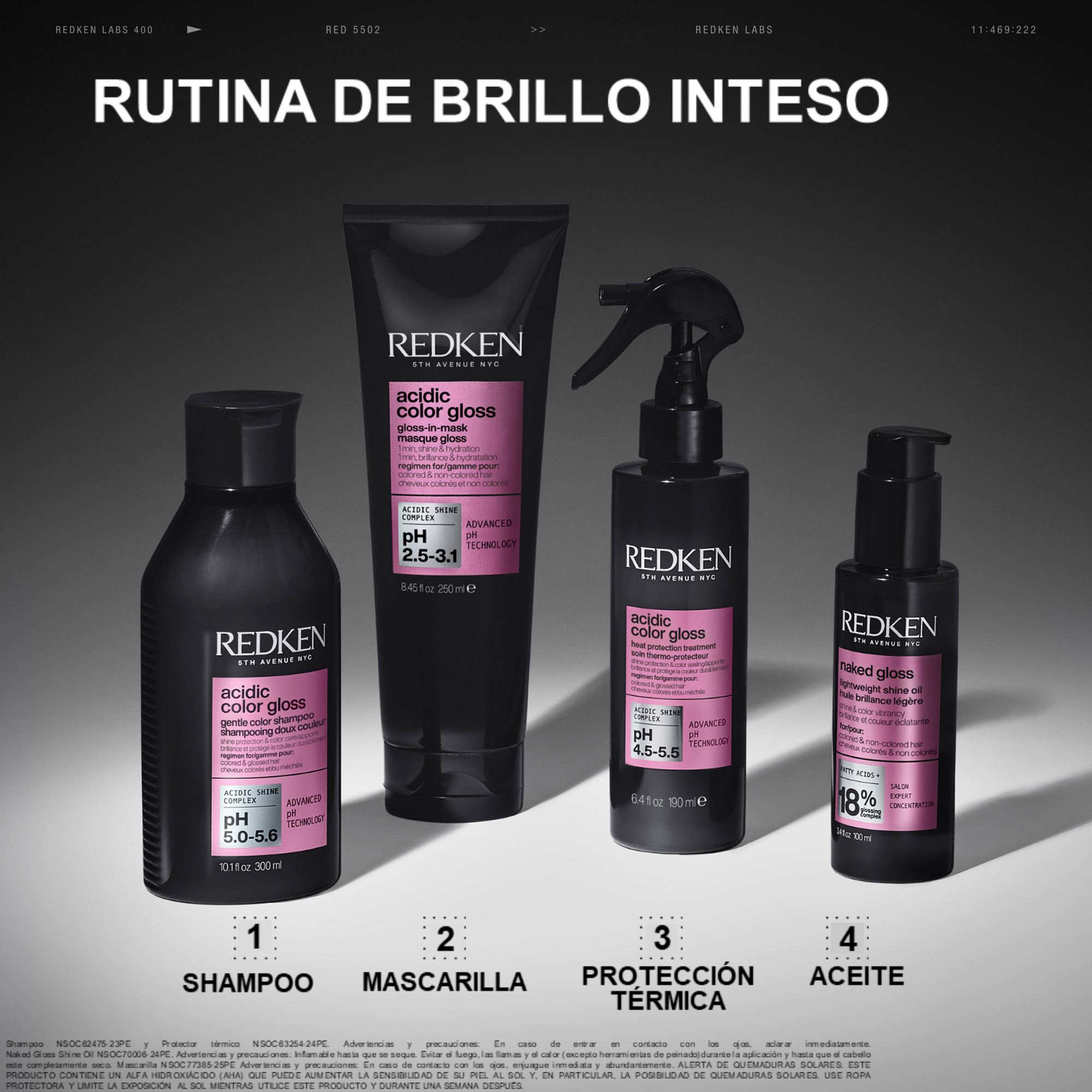 Mascarilla Gloss-In-Mask Acidic Color Gloss para cabello con color 250ml | Redken