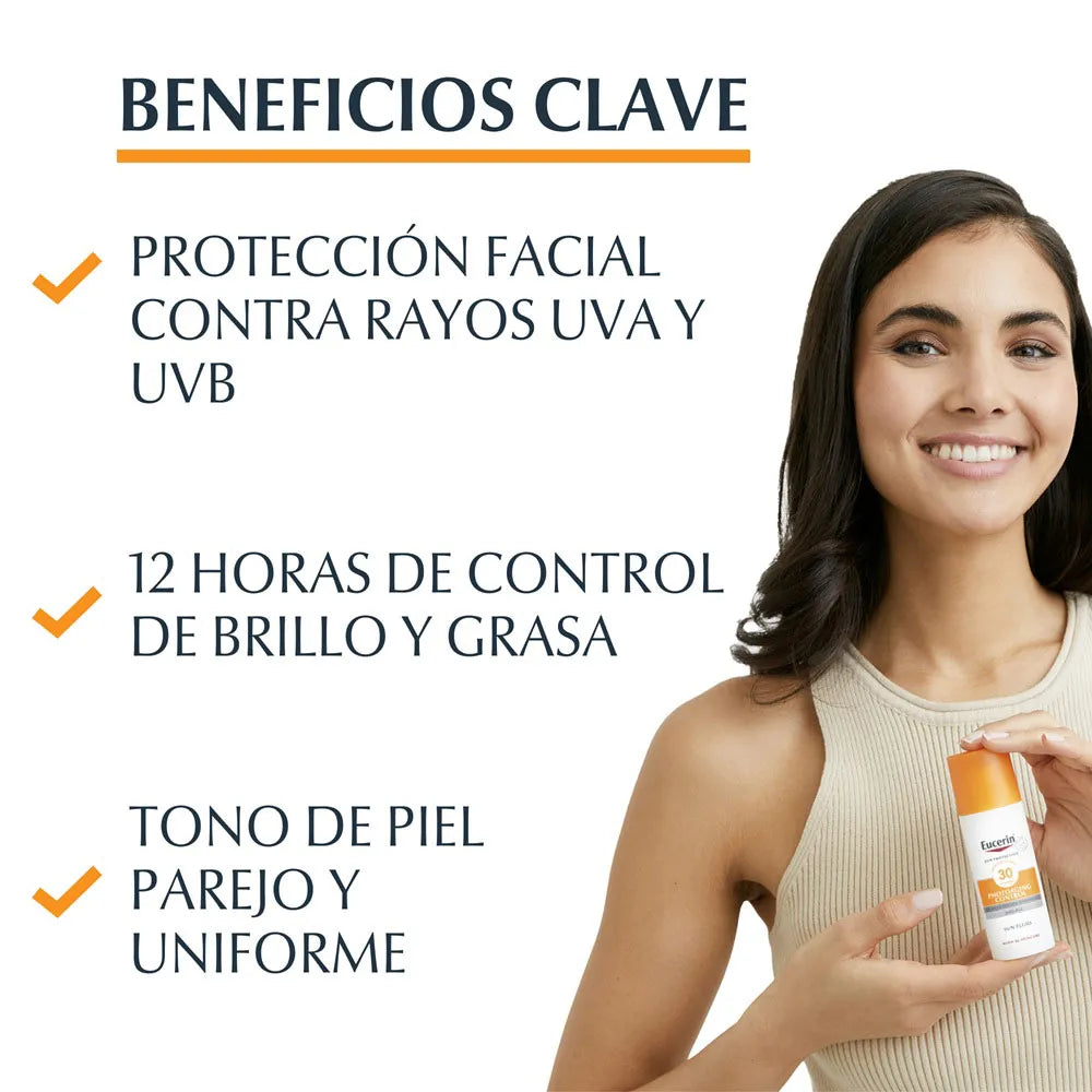 Protector Solar Oil Control Toque Seco Tono Claro Spf 50 50Ml | Eucerin