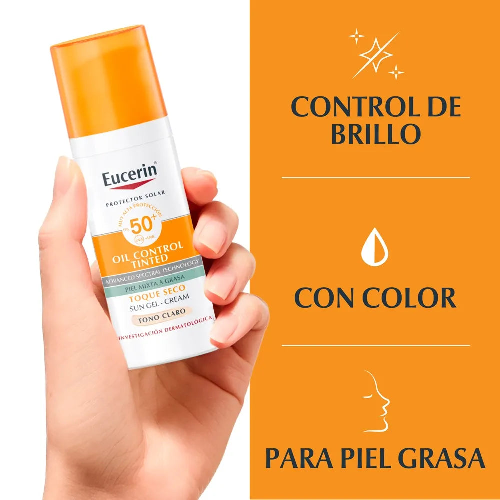 Protector Solar Oil Control Toque Seco Tono Claro Spf 50 50Ml | Eucerin
