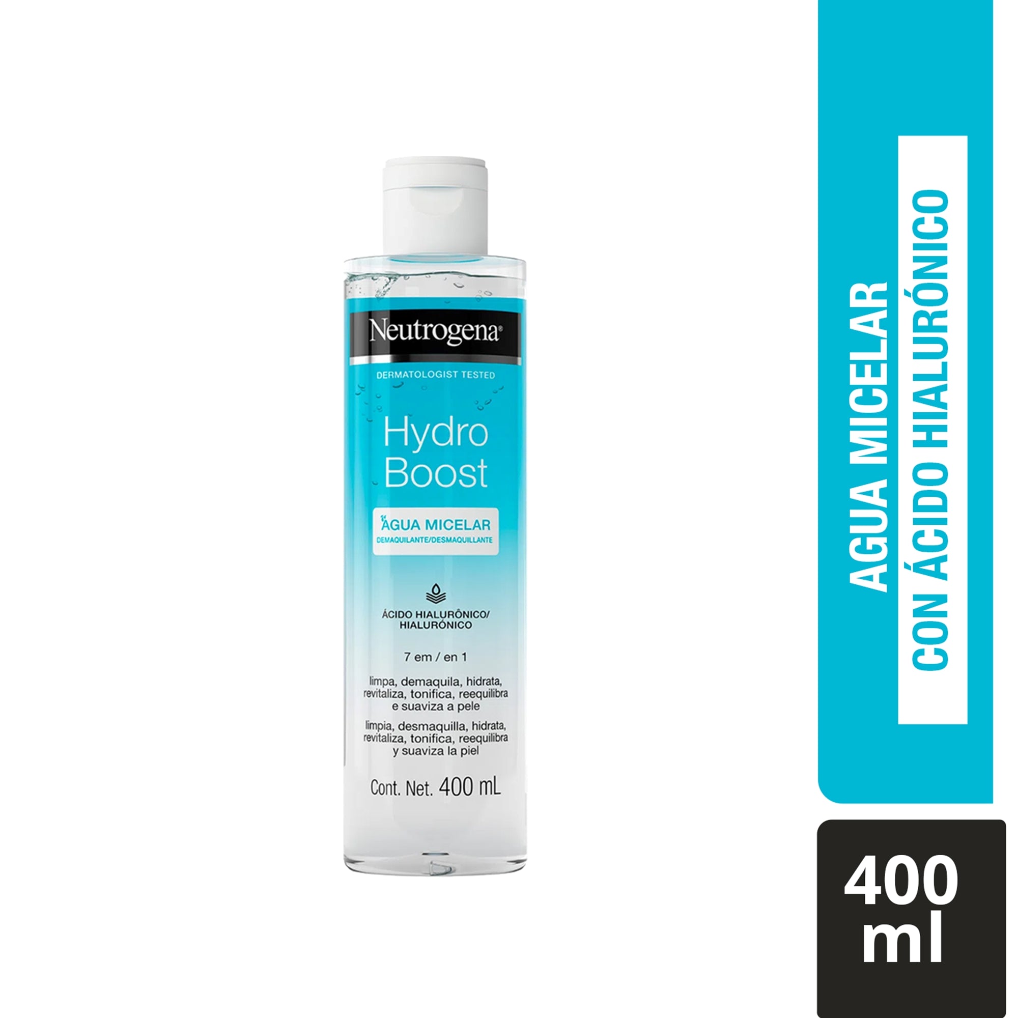 Agua Micelar Desmaquillante Neutrogena Hydro Boost Ácido Hialurónico 400 ml