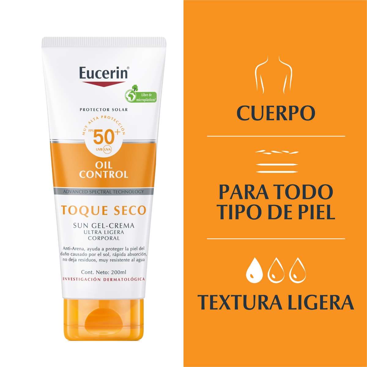 Eucerin Sun Toque Seco Corporal Crema Gel FPS 50 200ml