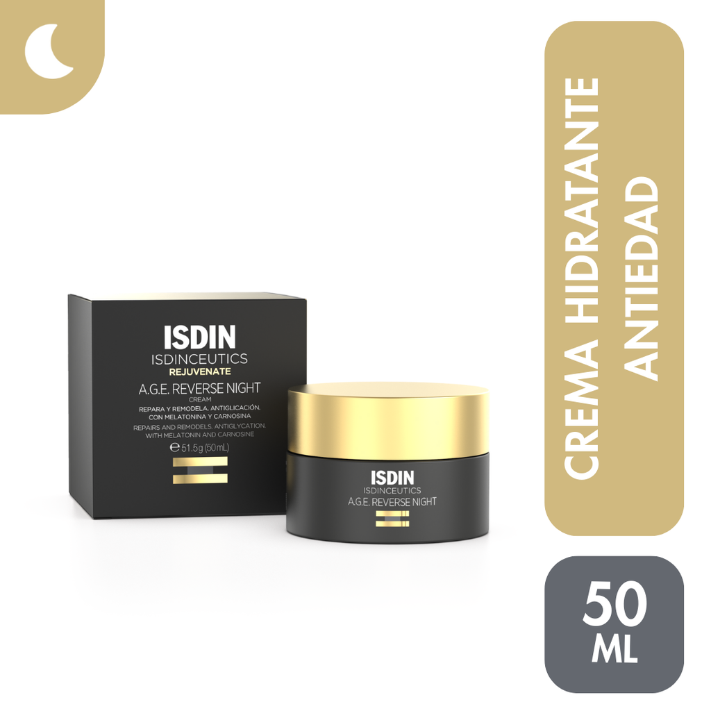 ISDINCEUTICS AGE REVERSE NIGHT 50 ml - Crema reparadora de noche con Melatonina - Antiedad