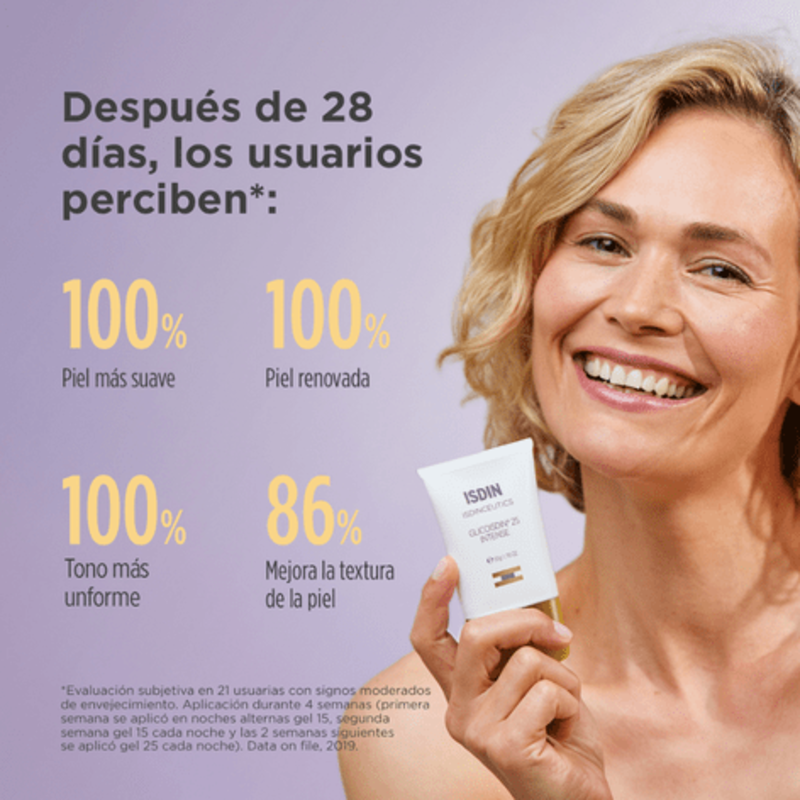 GLICOISDIN 25% GEL 50 ml - Gel facial con efecto peeling con ácido glicólico - Antiedad
