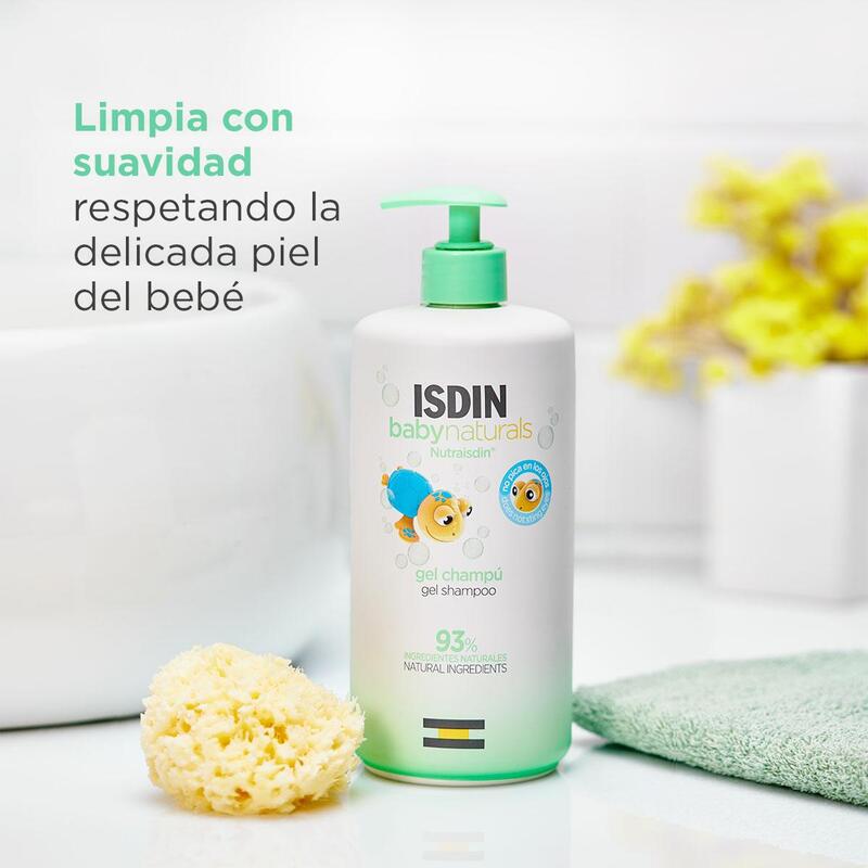 isdin Babynaturals Gel Champú 400ml - Gel shampoo suave para la piel y el cabello del bebé