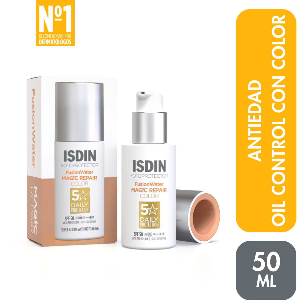 Protector Solar FOTOULTRA ISDIN MAGIC REPAIR FUSION WATER COLOR SPF 50  - 50 ml - Bloqueador