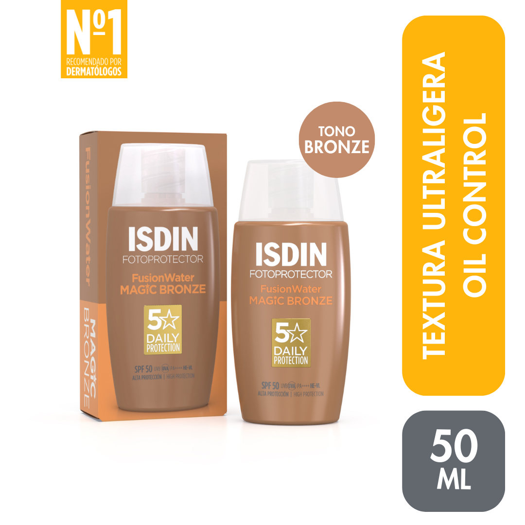 Isdin Fotoprotector Fusion Water  Magic color Bronze SPF50 50ml - Bloqueador