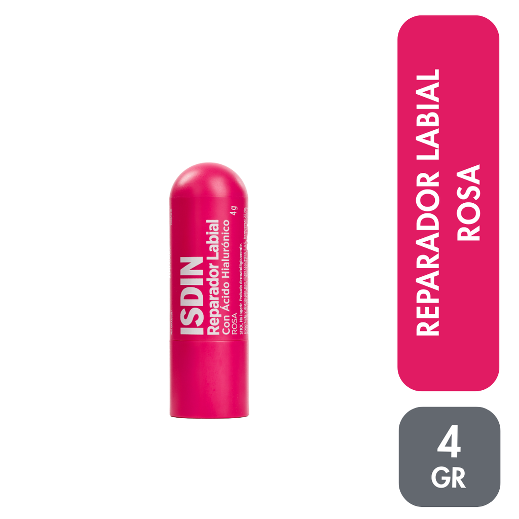 Isdin Reparador Labial Color Rosa con Ácido Hialurónico 4g