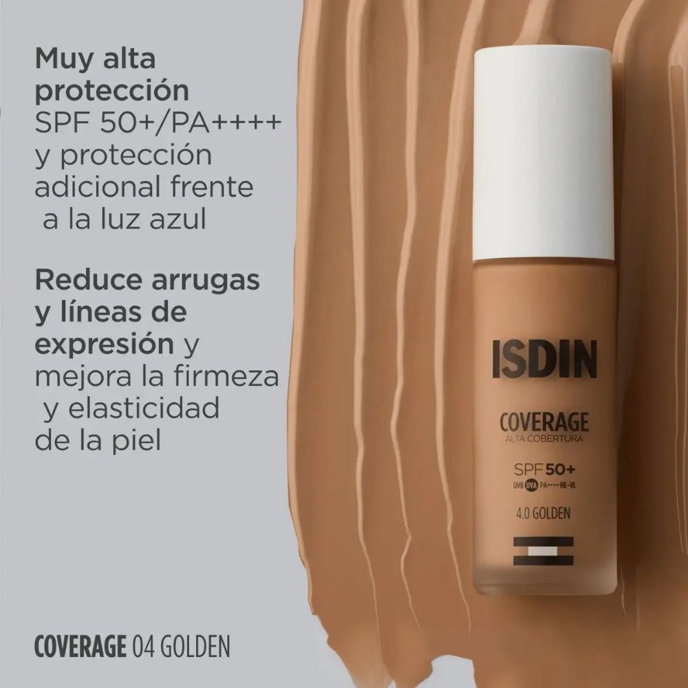 Base de Maquillaje Isdin Coverage 4.0 Golden Spf50+ 30 Gr