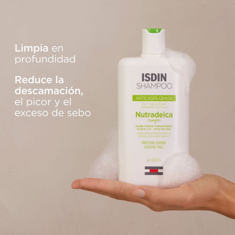 ISDIN NUTRADEICA ANTICASPA GRASA  200ml - Shampoo que reduce la descamación, el picor y el exceso de sebo