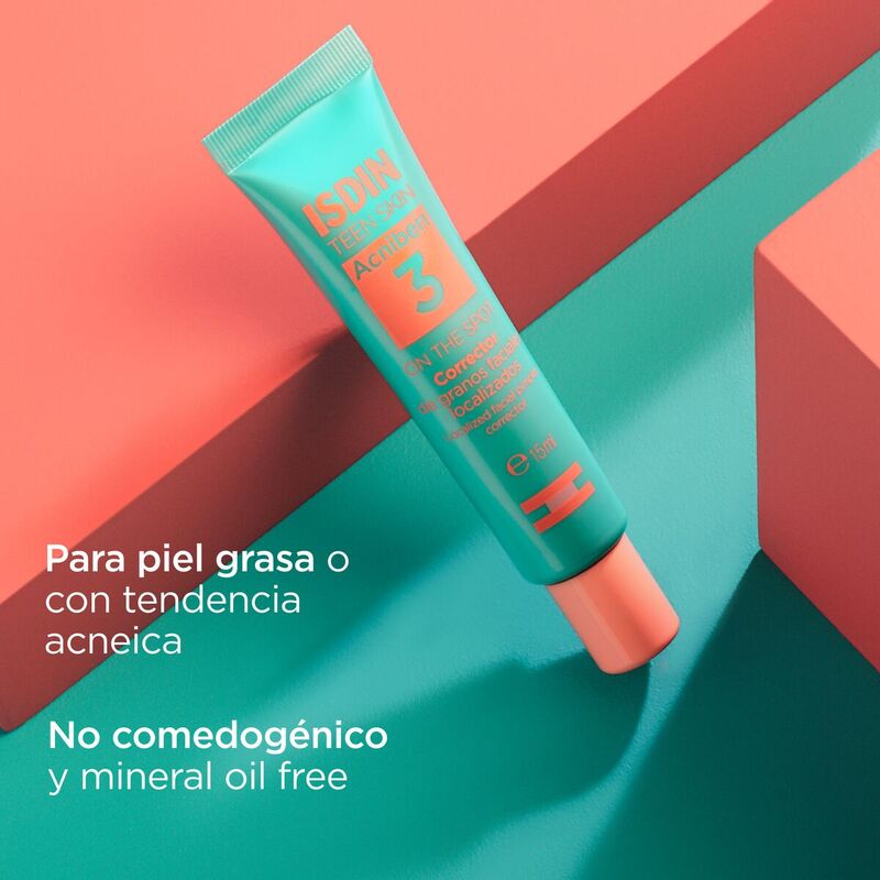 Isdin Acniben ON THE SPOT 15ml - Gel corrector de granos faciales localizados para piel el mixta a grasa