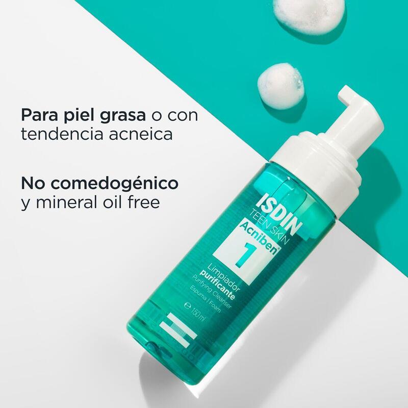 Isdin Acniben Purifying Cleanser 150ml - Limpiador facial en espuma para piel mixta a grasa
