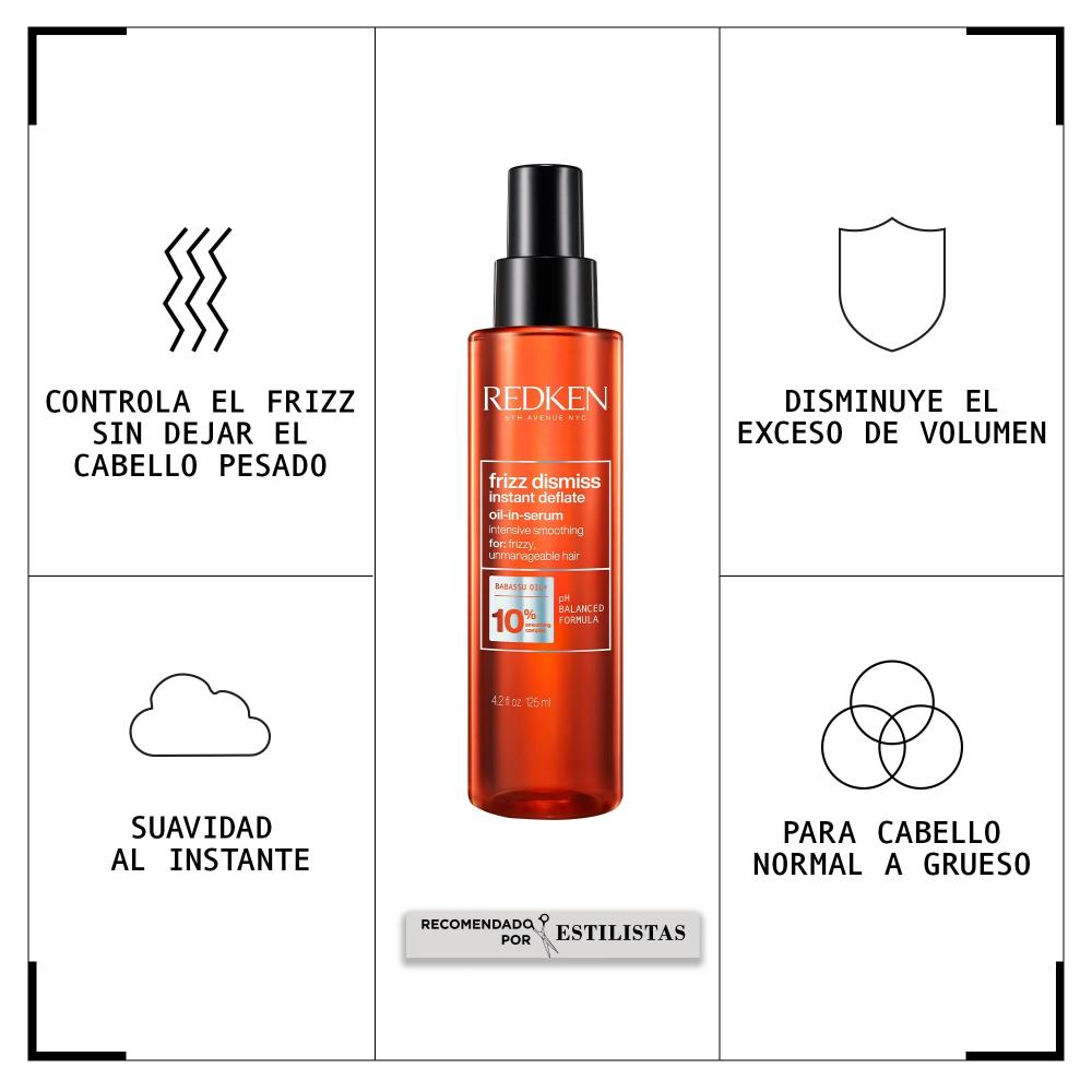 Aceite en sérum para cabello rebelde Instant Deflate Frizz Dismiss 125ml Redken