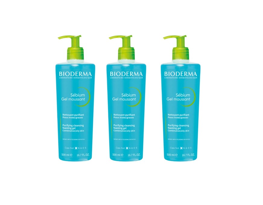 Pack x3 Sebium Gel Moussant 500ml Bioderma