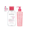 Pack Piel Sensible Bioderma Sensibio H2O Pump 500ml + Limpiador 200ml