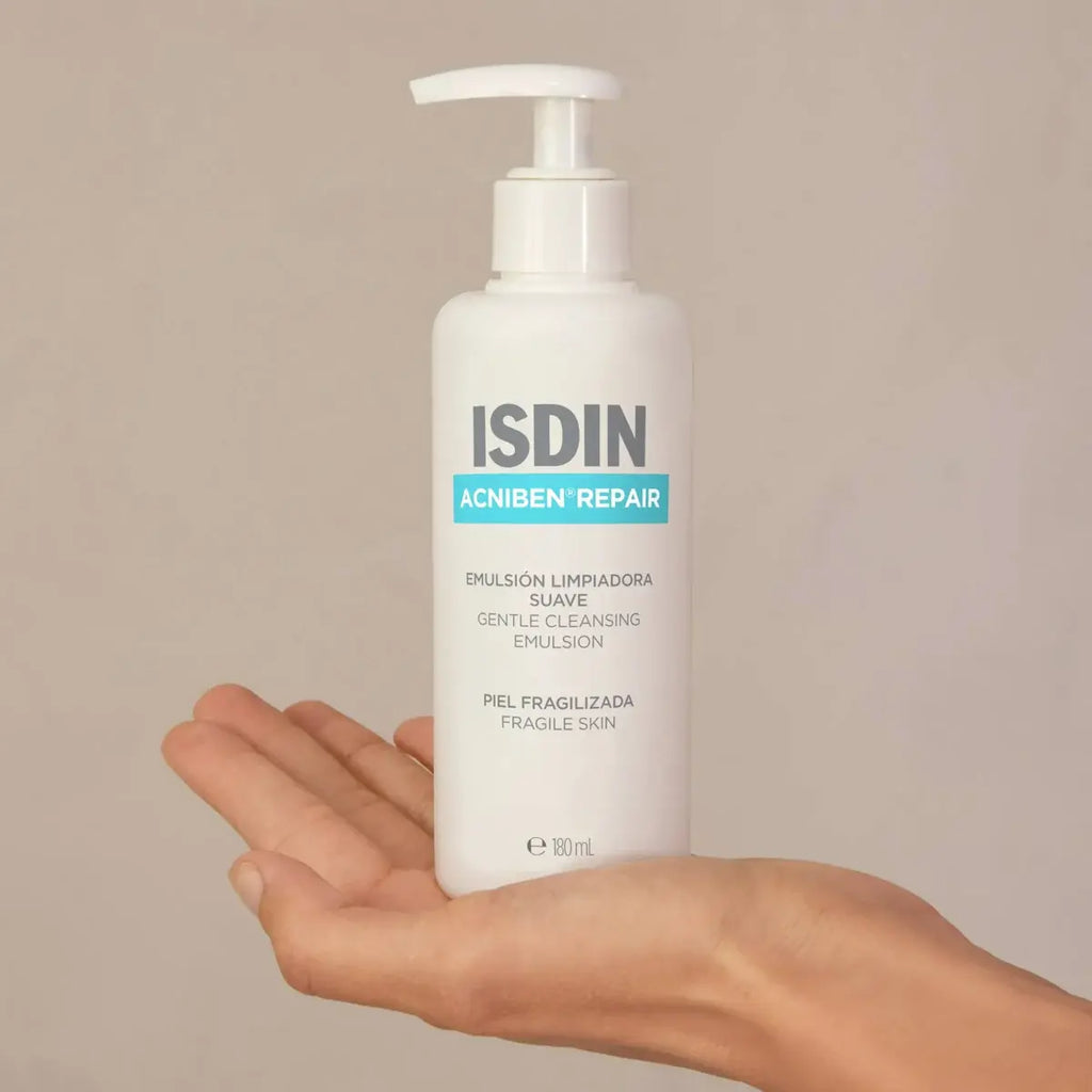 ISDIN Acniben Repair Limpiador Facial Suave 180ml - Emulsión limpiadora pieles bajo tratamientos antiacneicos
