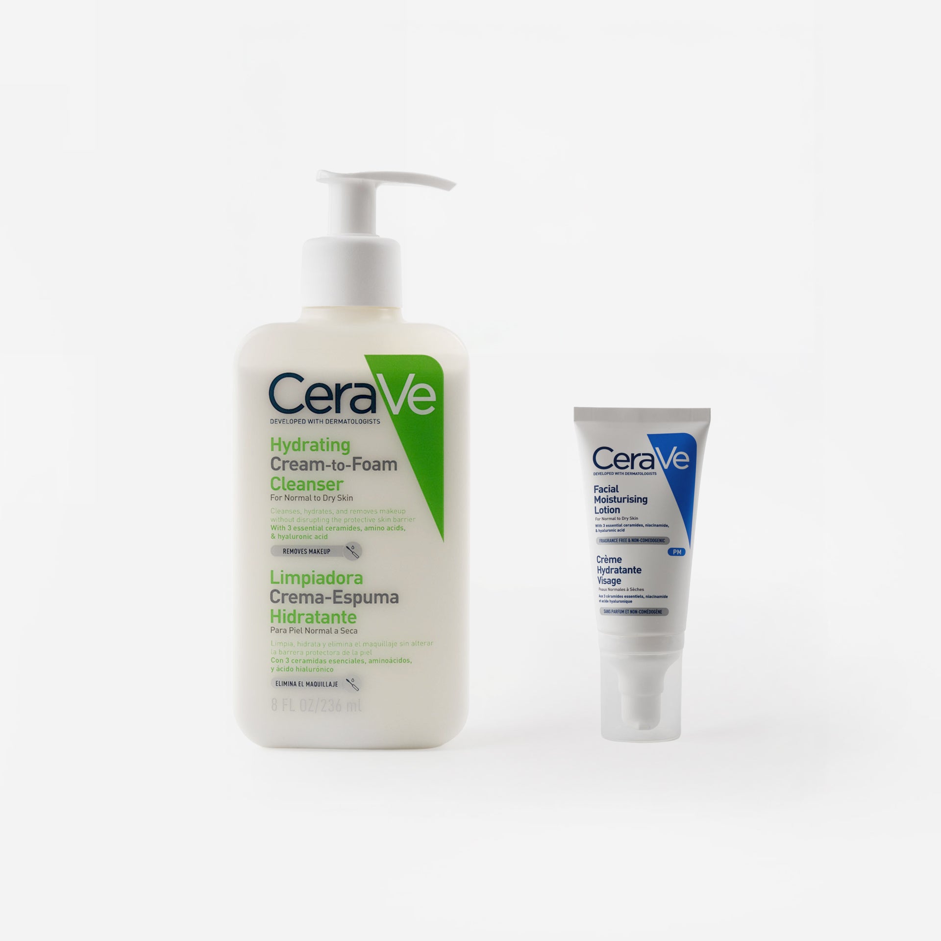 Pack cerave limpieza espumosa e hidratación