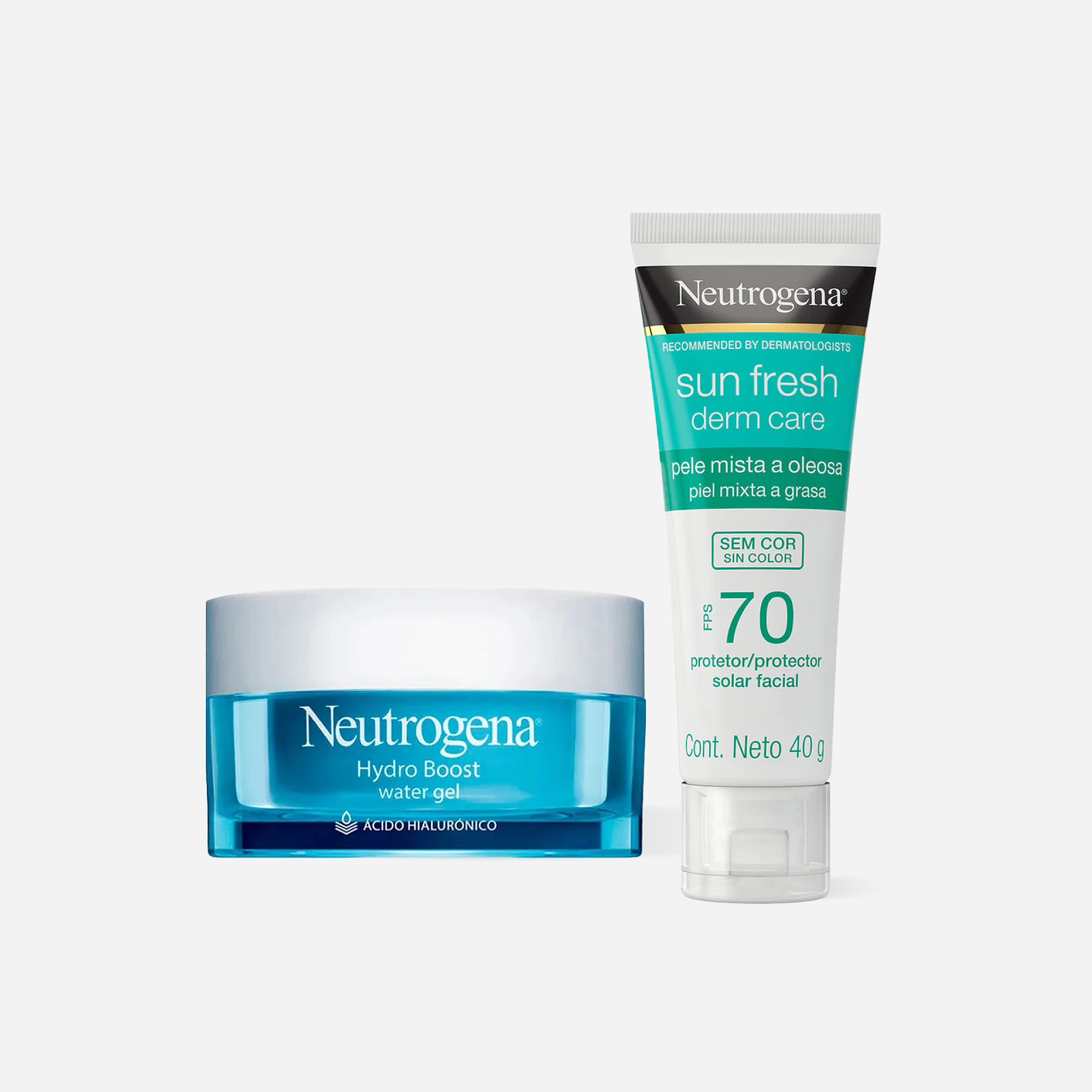 Pack Neutrogena Hydro Boost Gel 50Gr + Sun Fresh Derm Care Sin Color SPF70