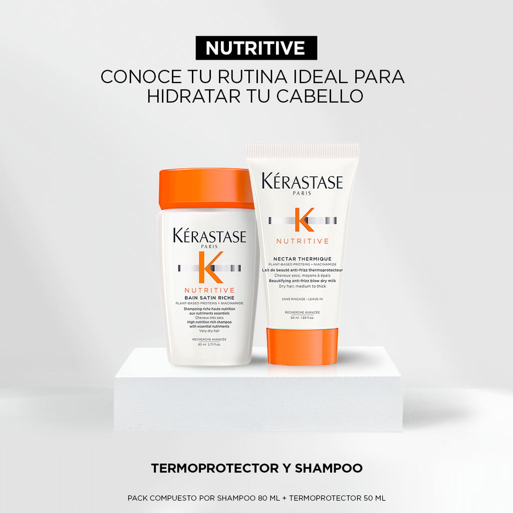 Pack Nutritive Kerastase Shampoo Bain Riche + Protector térmico