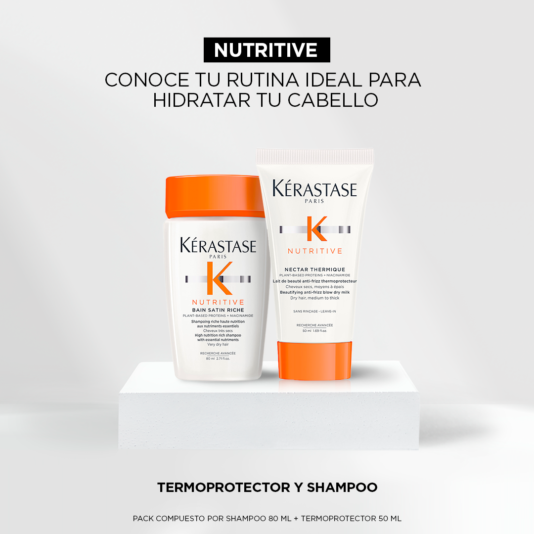Pack Nutritive Kerastase Shampoo Bain Riche + Protector térmico