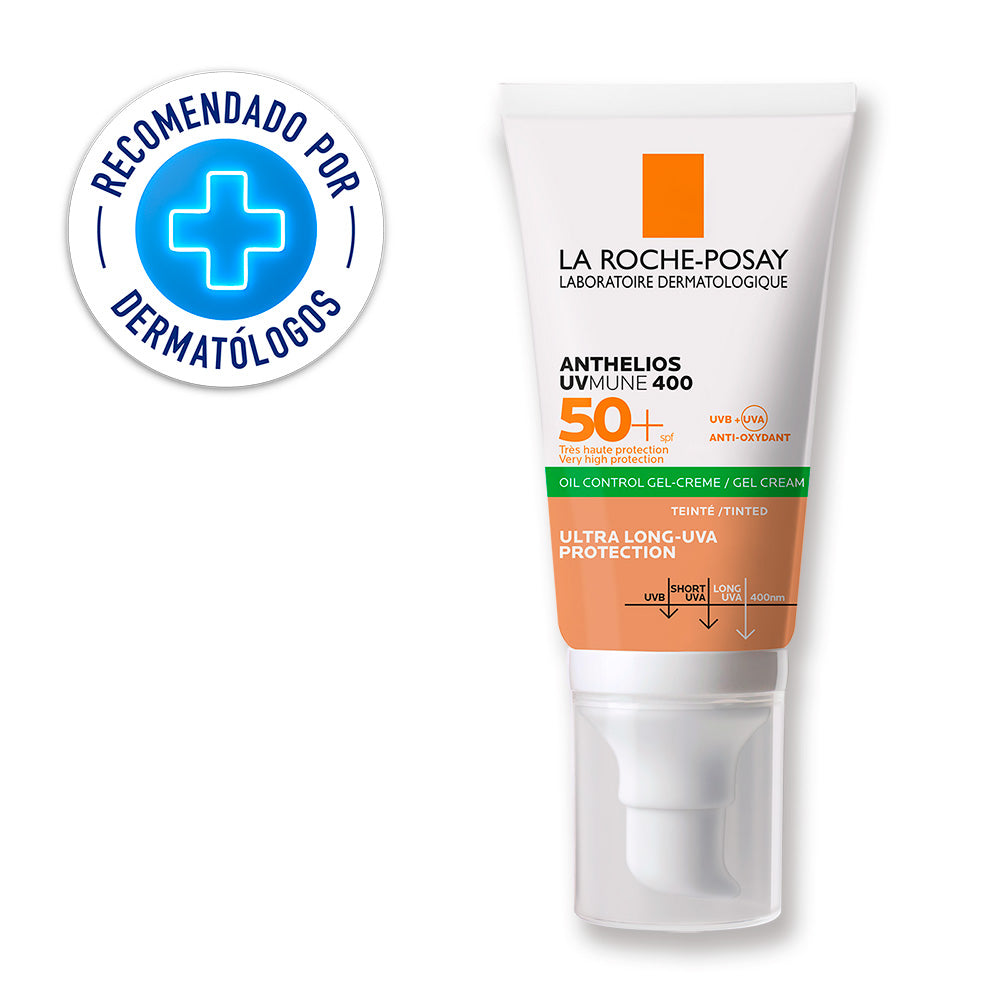 Protector Solar Anthelios UVMune 400 Oil Control Toque Seco con Color FPS 50+ 50ml bloqueador