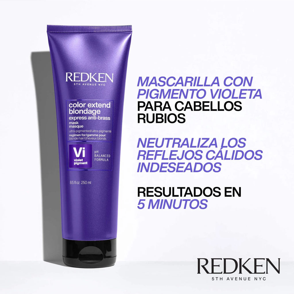 REDKEN  MASCARILLA PARA CABELLO RUBIO EXPRESS ANTI-BRASS COLOR EXTEND BLONDAGE 250ML