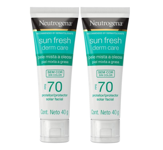 Pack Neutrogena Protector Solar Sun Fresh Piel Grasa x2 und