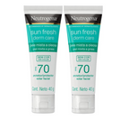 Pack Neutrogena Protector Solar Sun Fresh Piel Grasa x2 und