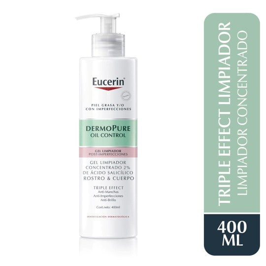 Eucerin Dermopure Gel Limpiador Concentrado Triple Effect 400ml