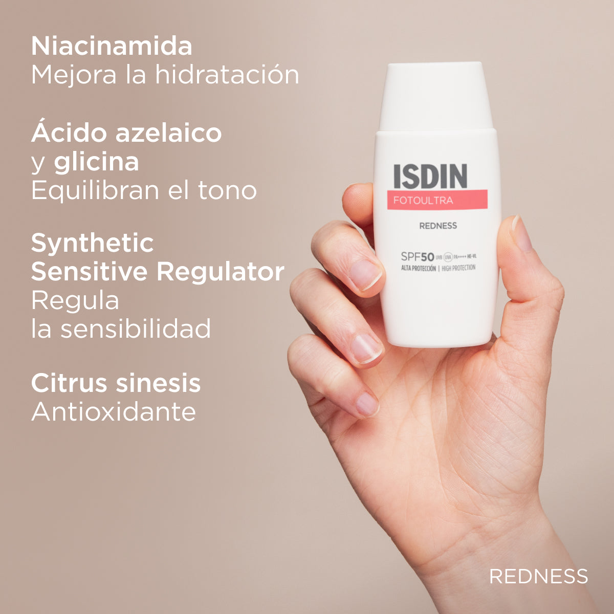 Protector Solar FOTOULTRA  ISDIN REDNESS SPF 50+ - 50ml - Bloqueador