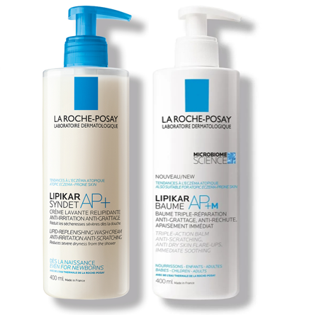 Dúo La Roche Posay Lipikar limpia, hidrata y calma 