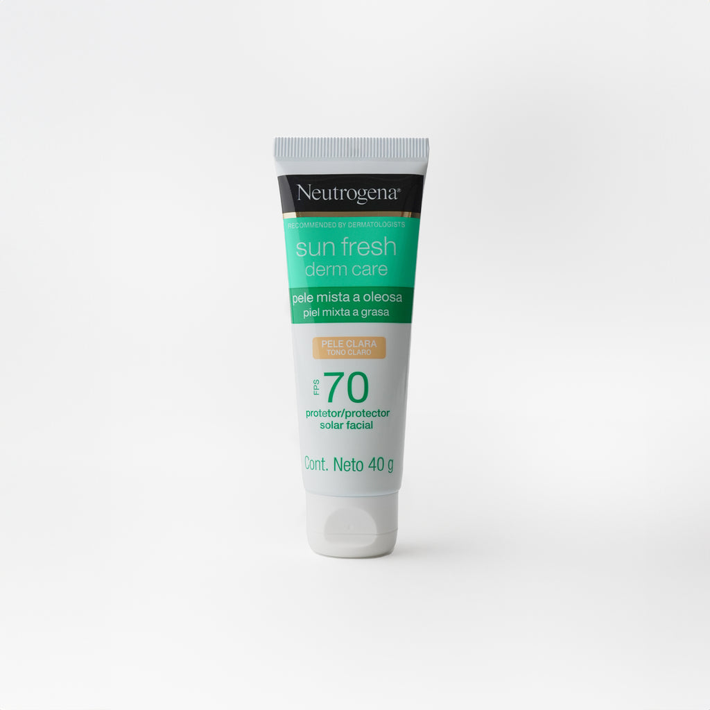 Protector Solar Facial Neutrogena Sun fresh Derm care Tono claro FPS 70 40g