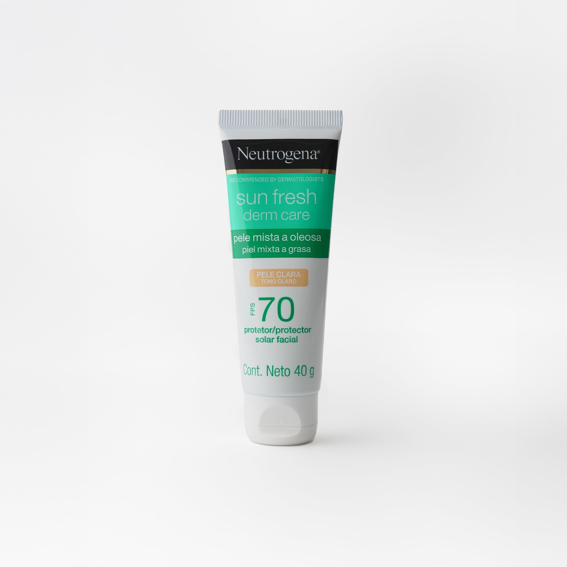 Protector Solar Facial Neutrogena Sun fresh Derm care Tono claro FPS 70 40g