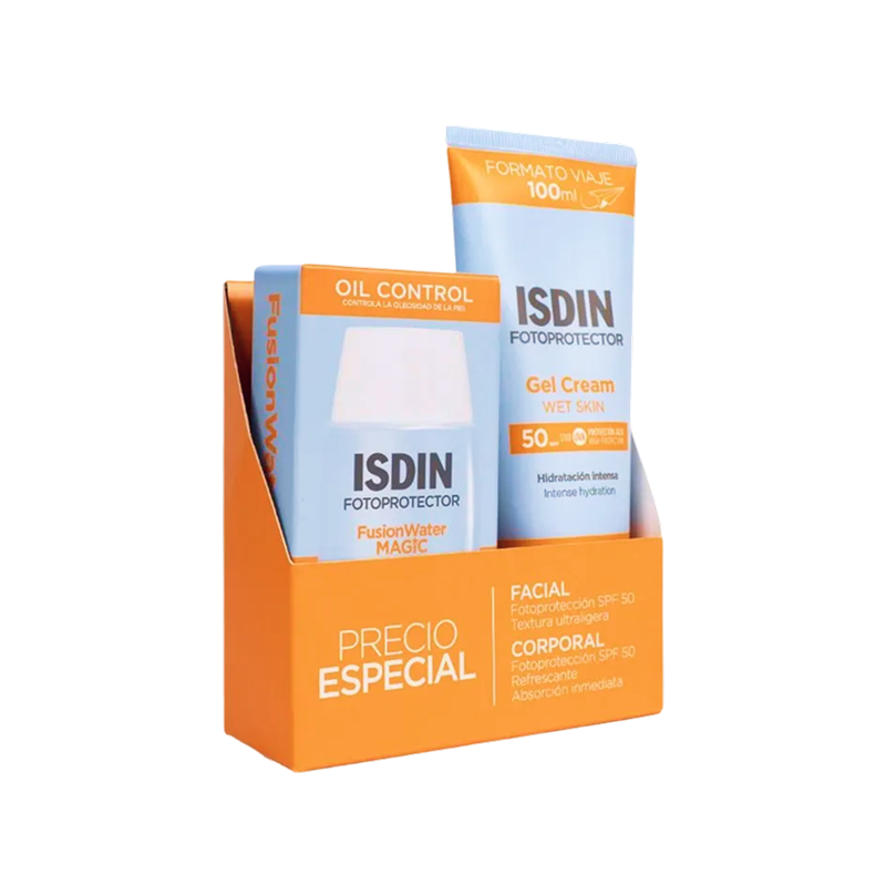 Pack Isdin Fusion Water Magic 50ml + Bloqueador Corporal Gel Cream 100ml