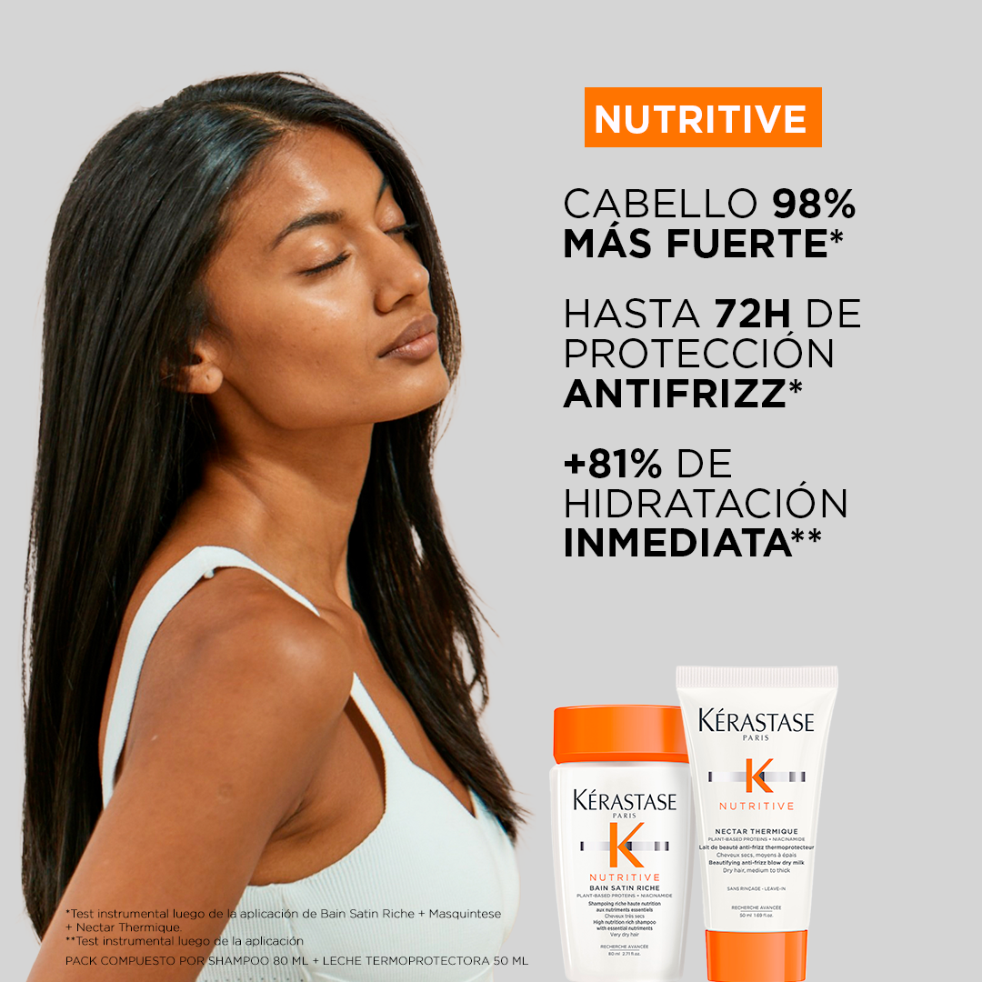 Pack Nutritive Kerastase Shampoo Bain Riche + Protector térmico